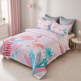 Duvet Covers: Flamingo Kids Quilt Cover Set - King Single Size
