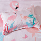 Duvet Covers: Flamingo Kids Quilt Cover Set - King Single Size
