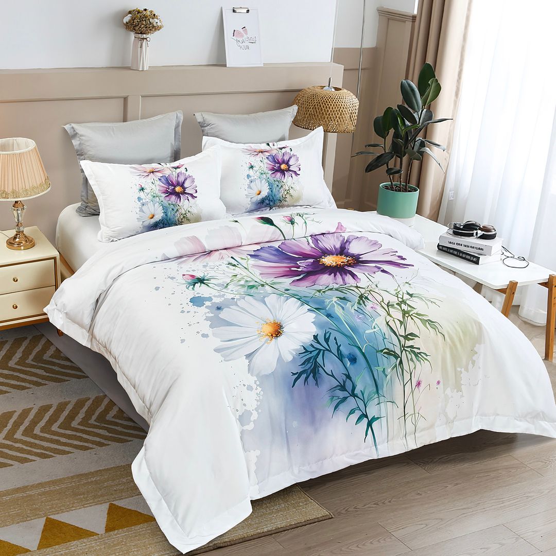 Duvet Covers: Marrea Floral Quilt Cover Set - Super King Size