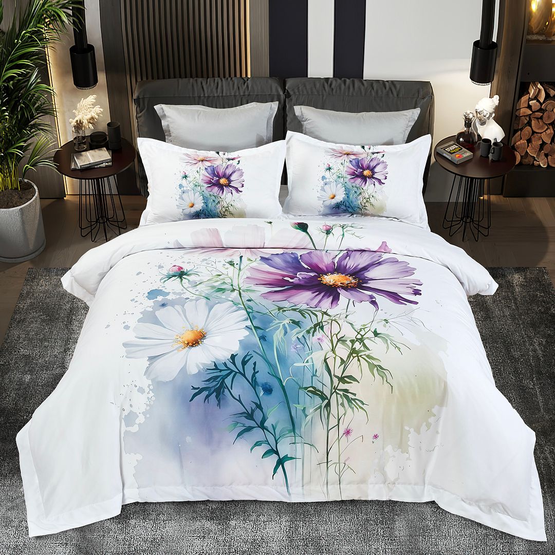 Duvet Covers: Marrea Floral Quilt Cover Set - Super King Size