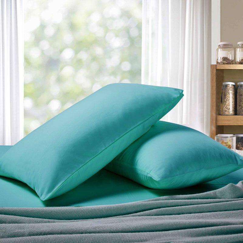 Pillows: 1000TC Premium Ultra Soft Standrad size Pillowcases 2-Pack - Teal
