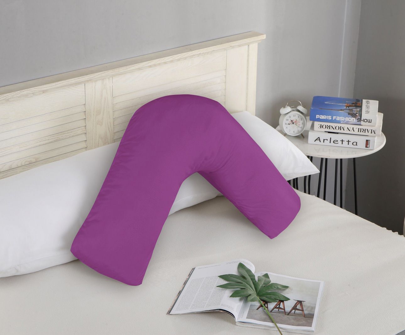 Pillows: 1000TC Premium Ultra Soft V SHAPE Pillowcase - Purple