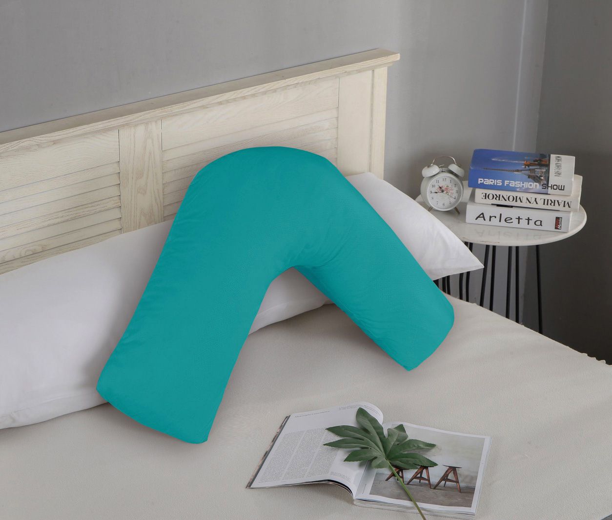 Pillows: 1000TC Premium Ultra Soft V SHAPE Pillowcase - Teal