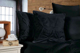 Sofa Accessories: Diamond Pintuck Premium Ultra Soft Cushion Covers 2-Pack - Black