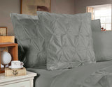 Pillowcases: Diamond Pintuck Premium Ultra Soft European Pillowcases 2-Pack - Grey