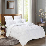 Duvet Covers: Diamond Pintuck King Size White Duvet Quilt Cover Set