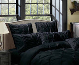 Pillowcases: Diamond Pintuck Premium Ultra Soft Standrad size Pillowcases 2-Pack - Black