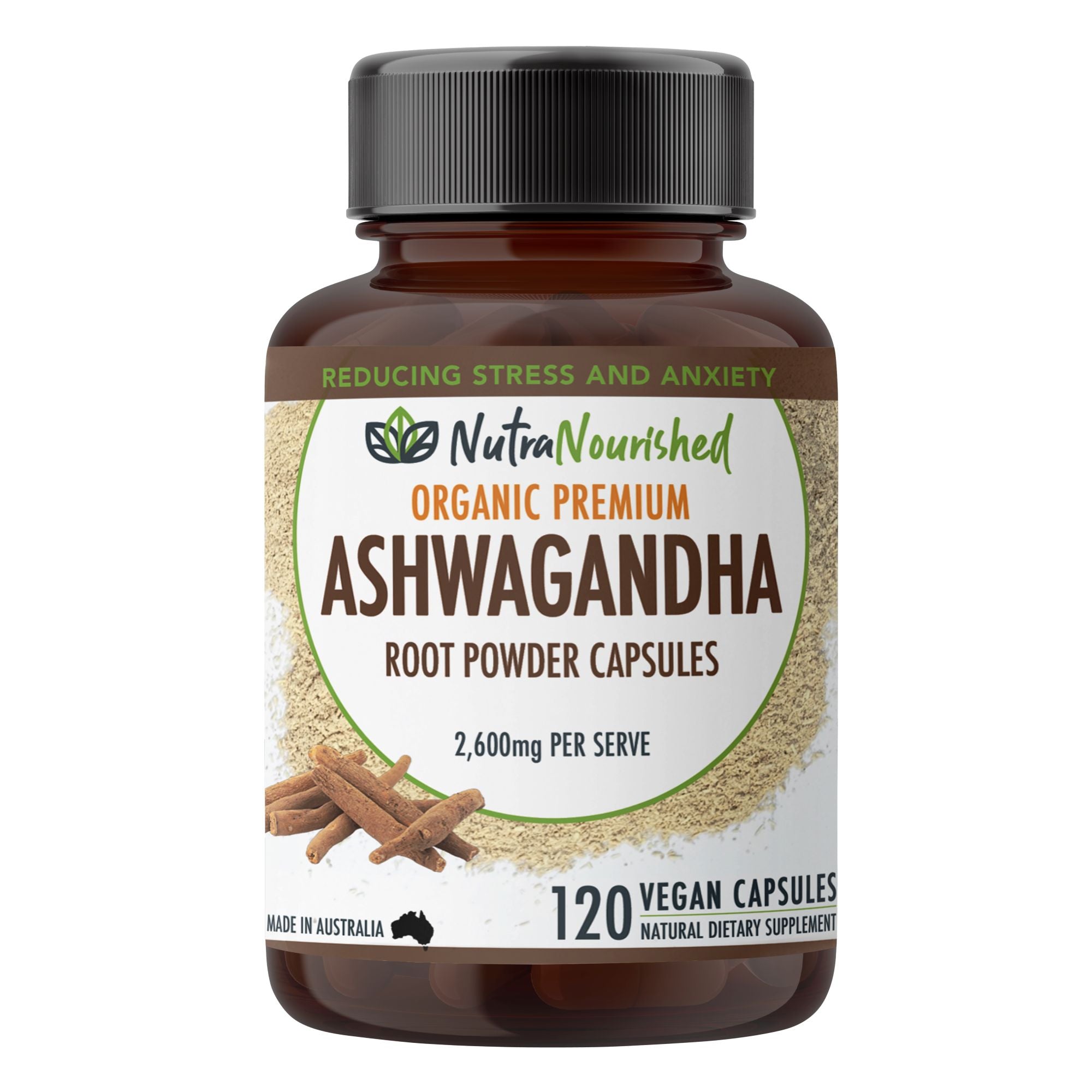 Vitamins & Supplements: Organic Ashwagandha Capsules (vegan)- Withania Somnifera - 120 Vegan Capsules