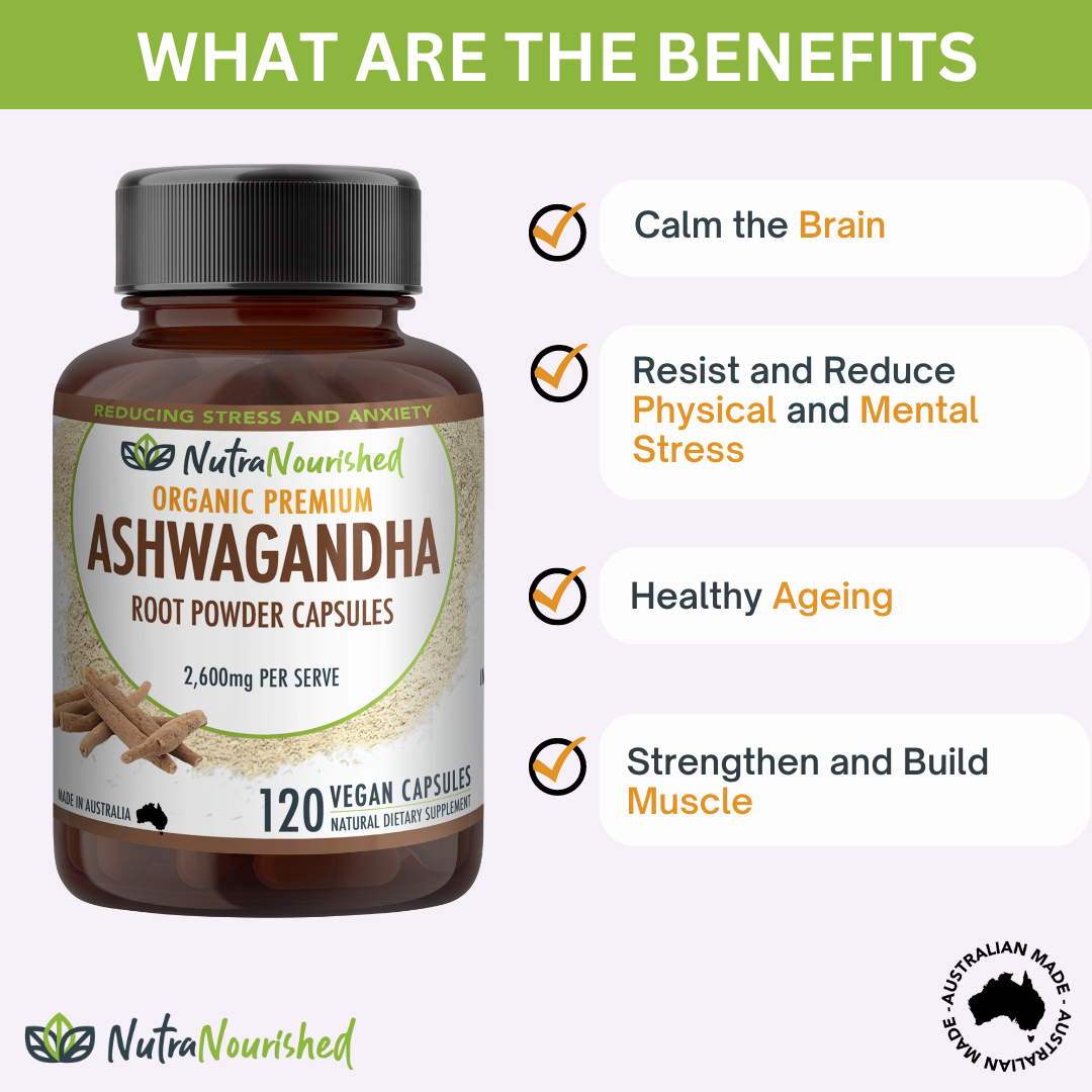 Vitamins & Supplements: Organic Ashwagandha Capsules (vegan)- Withania Somnifera - 120 Vegan Capsules