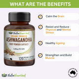 Vitamins & Supplements: Organic Ashwagandha Capsules (vegan)- Withania Somnifera - 120 Vegan Capsules
