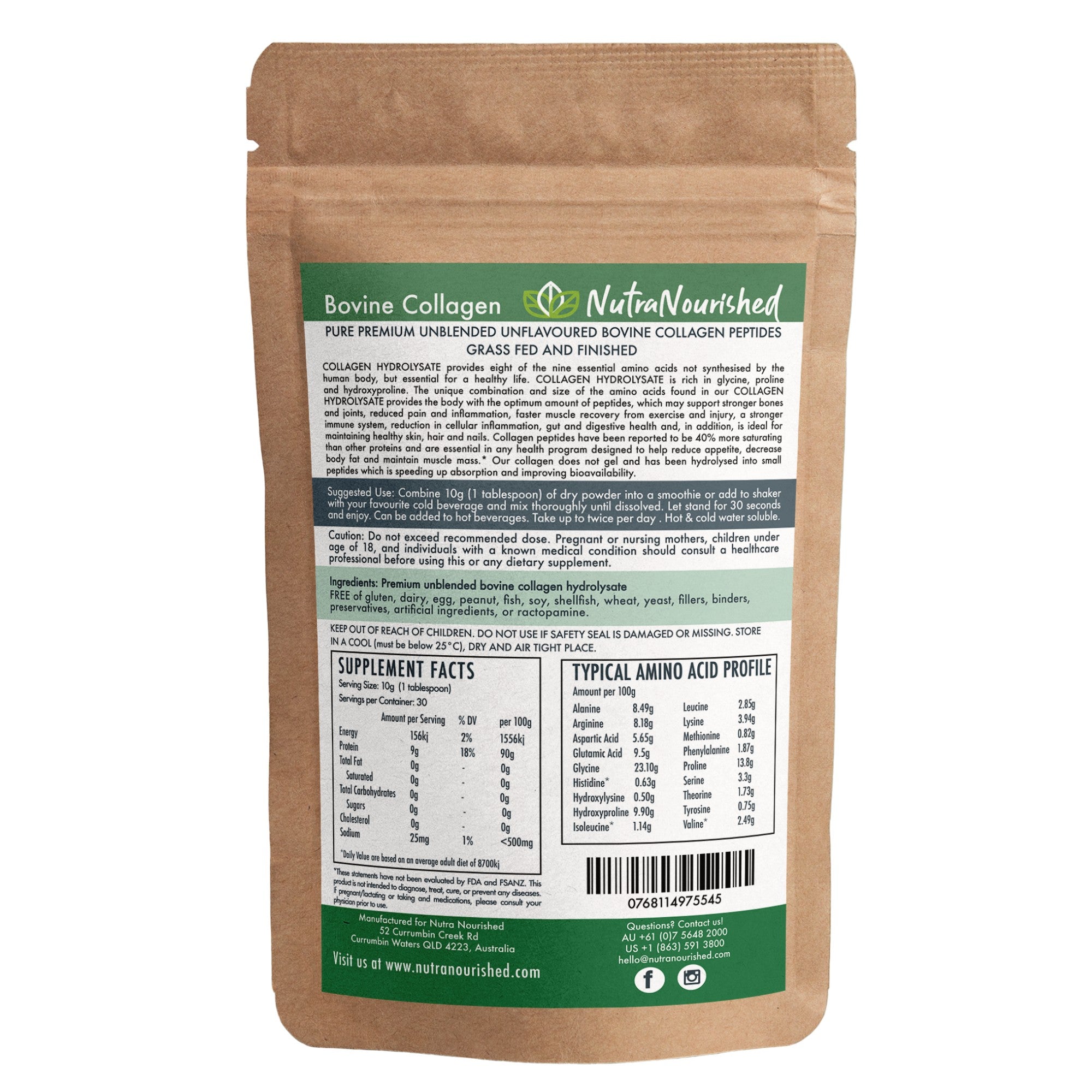 Vitamins & Supplements: Collagen Powder Tasteless & Unflavoured - 300g