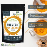 Vitamins & Supplements: Pure Organic 95% Curcumin Powder (120g/2 months supply) - 1500mg of Turmeric Extract Buffered with Black Pepper