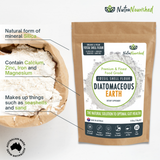 Seasonings & Spices: Fossil Shell Flour Powder - Food Grade Diatomaceous Earth - 250g