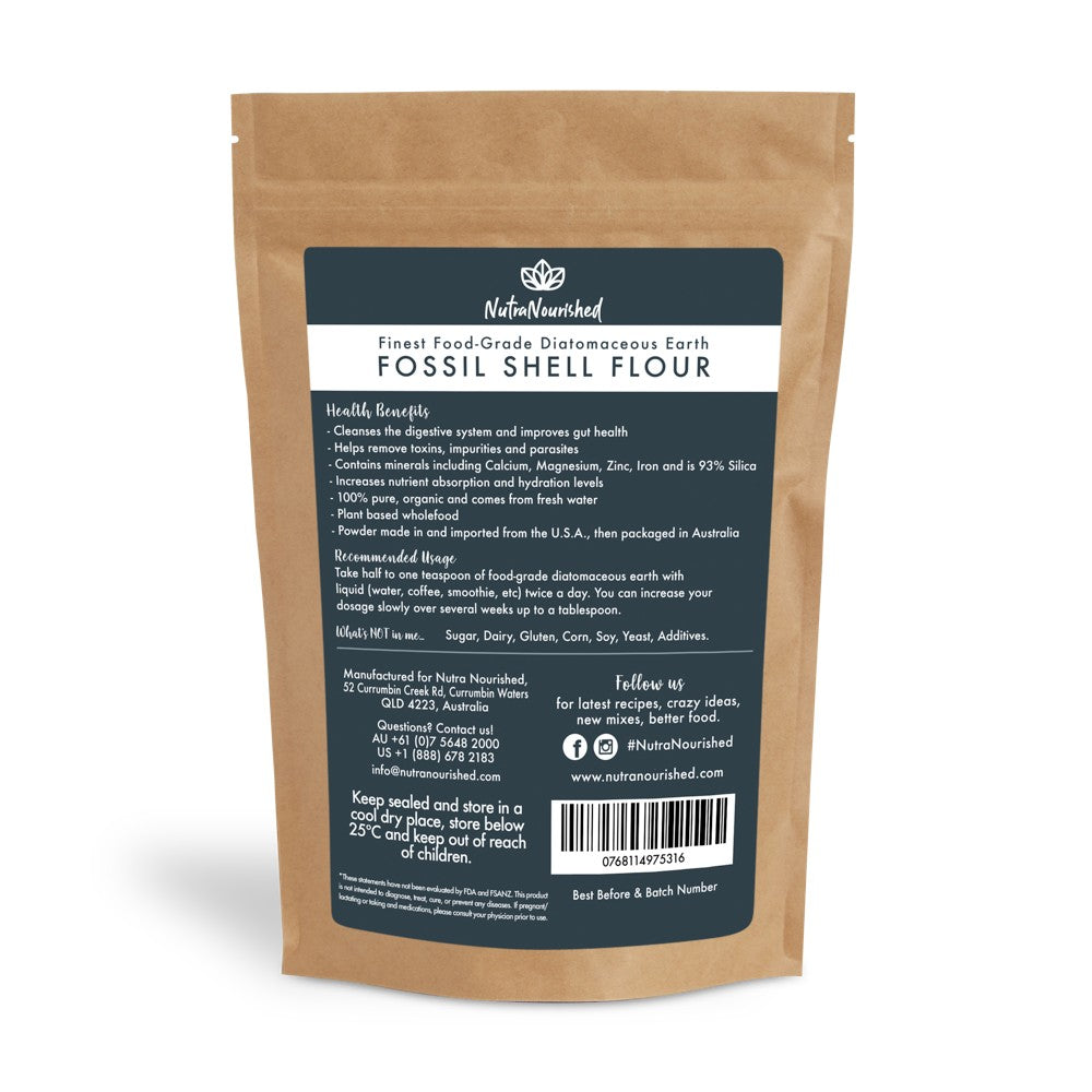 Seasonings & Spices: Fossil Shell Flour Powder - Food Grade Diatomaceous Earth - 250g