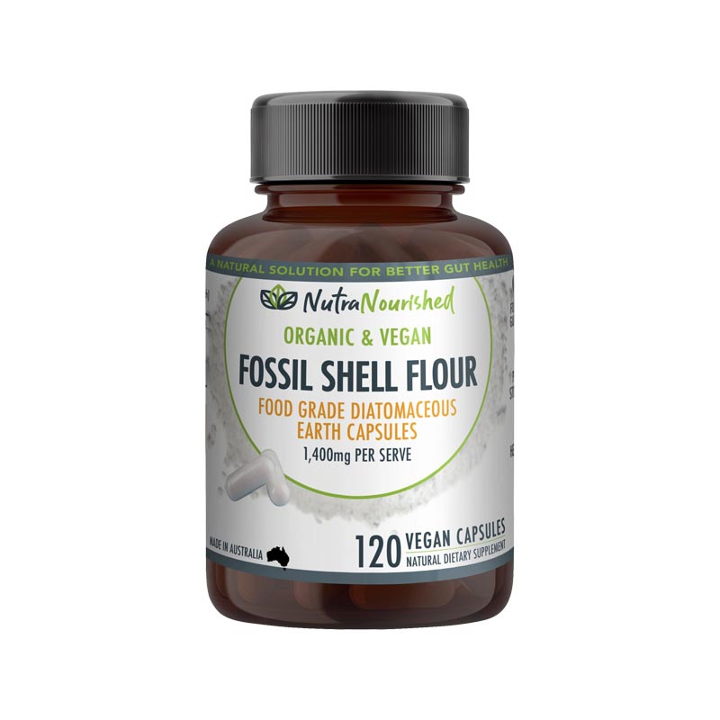 Vitamins & Supplements: Fossil Shell Flour Capsules (vegan)- Food Grade Diatomaceous Earth 120 caps