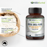 Vitamins & Supplements: Fossil Shell Flour Capsules (vegan)- Food Grade Diatomaceous Earth 120 caps