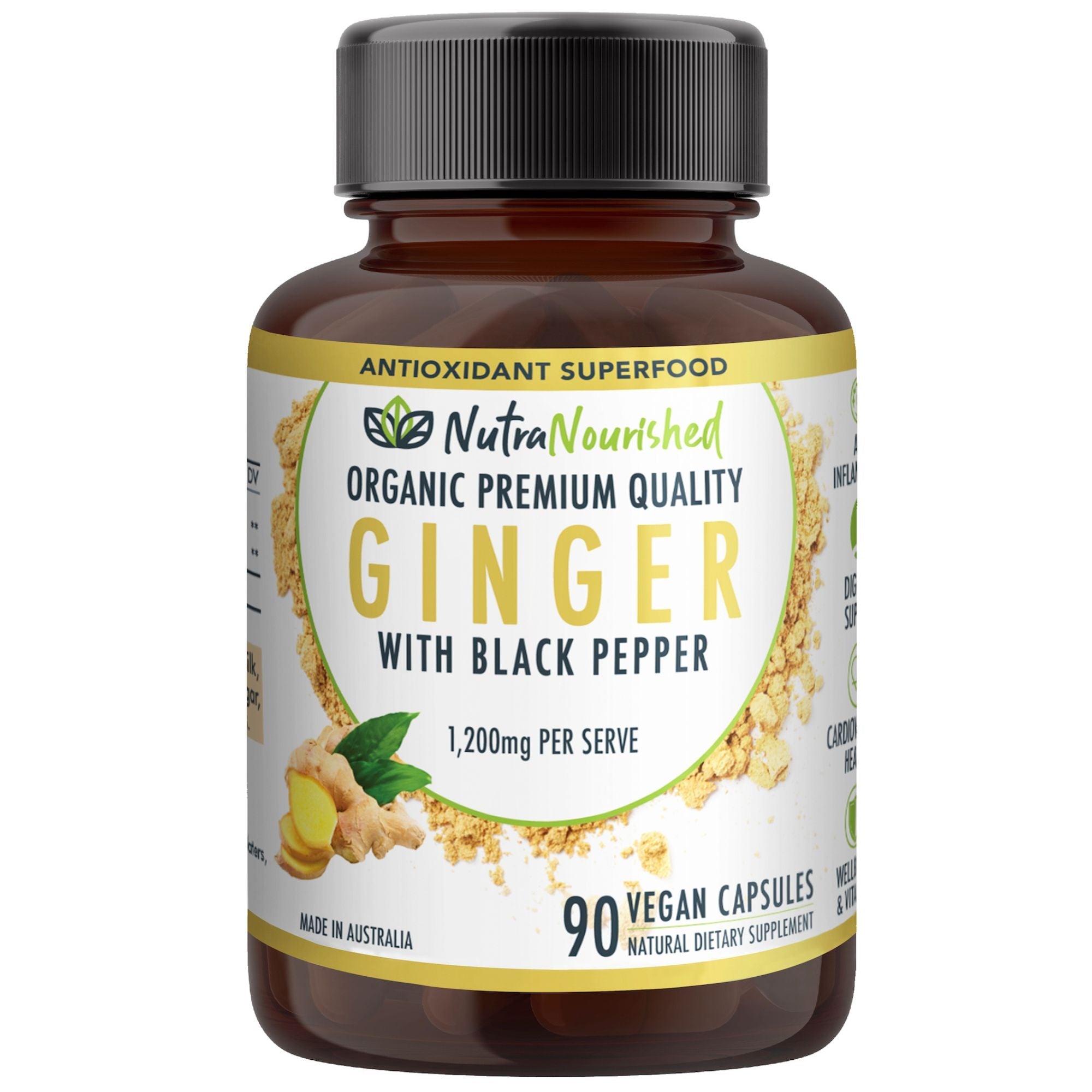 Vitamins & Supplements: Ginger Capsules Organic Vegan - 90 Vegan Capsules