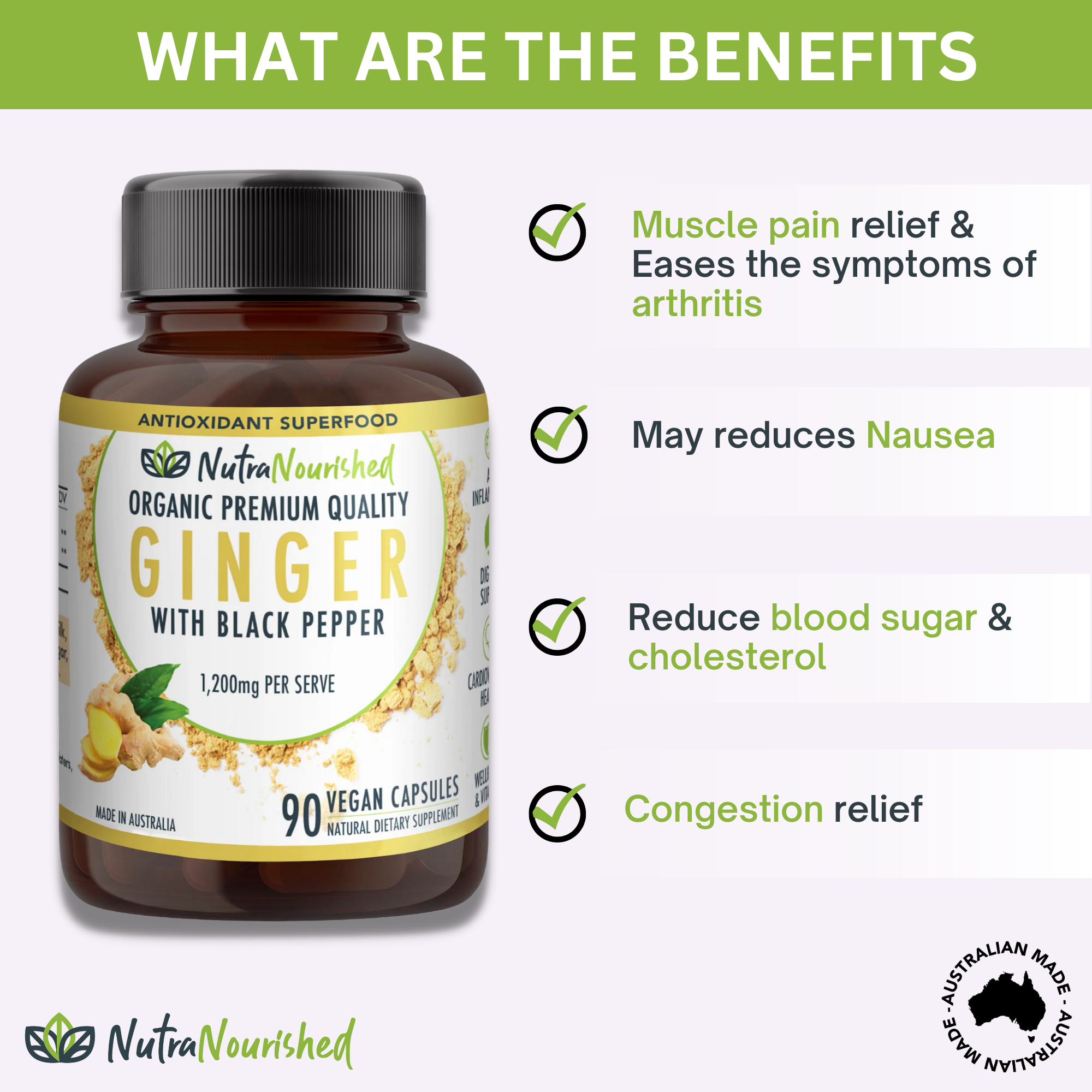 Vitamins & Supplements: Ginger Capsules Organic Vegan - 90 Vegan Capsules