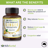 Vitamins & Supplements: Ginger Capsules Organic Vegan - 90 Vegan Capsules