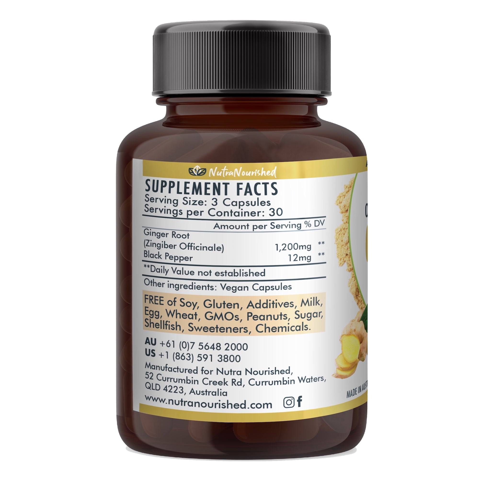 Vitamins & Supplements: Ginger Capsules Organic Vegan - 90 Vegan Capsules