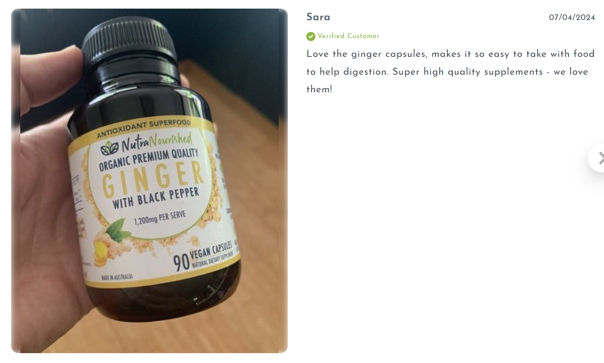 Vitamins & Supplements: Ginger Capsules Organic Vegan - 90 Vegan Capsules