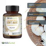 Vitamins & Supplements: Lion's Mane Mushroom Hericium erinaceus (2,000mg) 120 Vegan Capsules