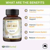 Vitamins & Supplements: Lion's Mane Mushroom Hericium erinaceus (2,000mg) 120 Vegan Capsules