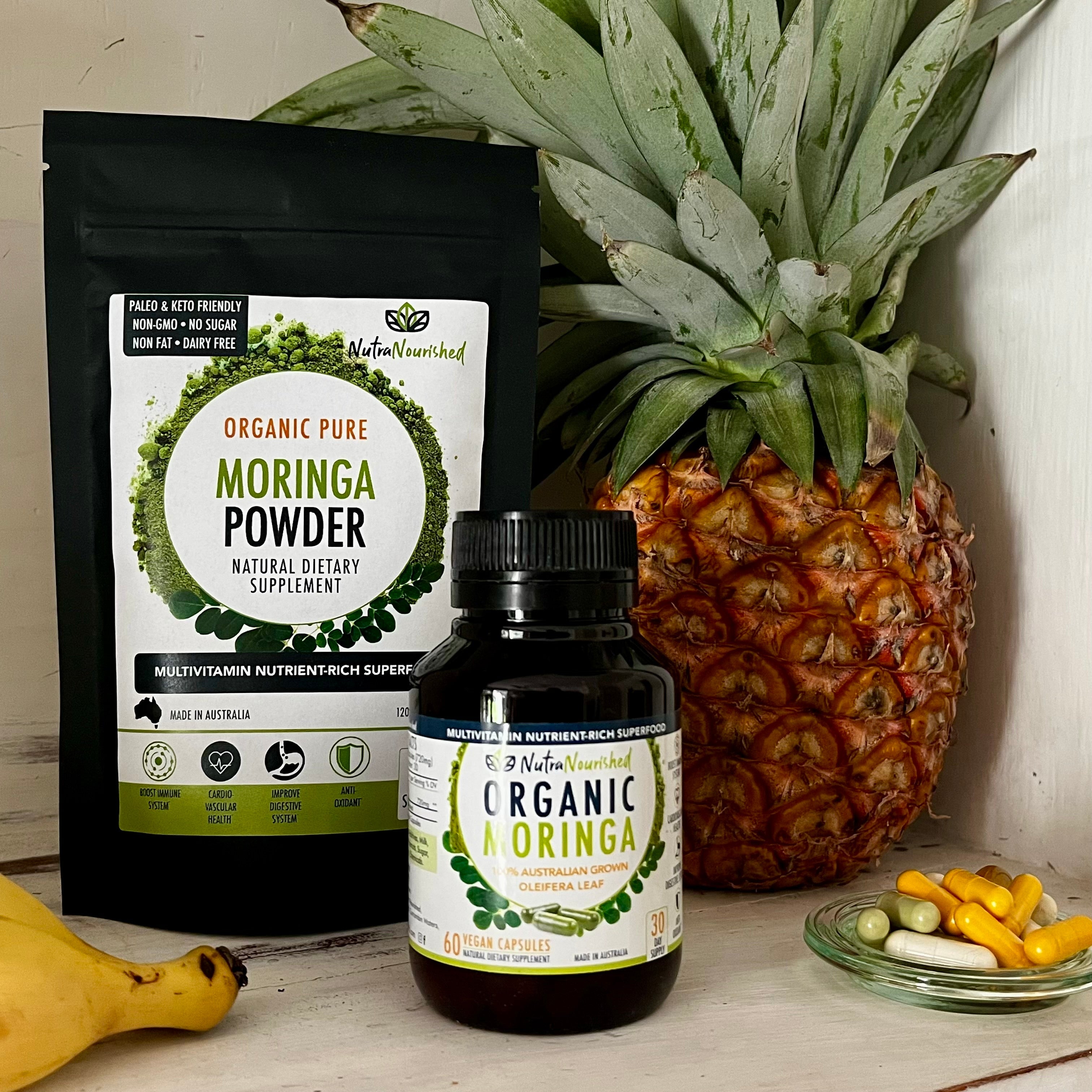 Vitamins & Supplements: REFILL BAG - Organic Moringa Leaf Capsules - 180 Vegan Capsules