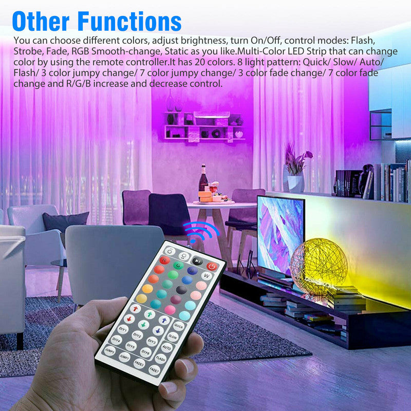 Lighting Accessories: Waterproof 12V RGB 5M 3528 300 LED Strips Lights 44 Keys Controller