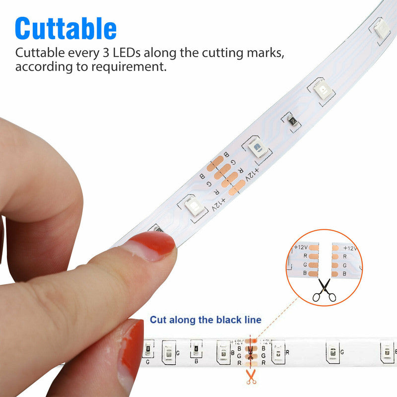 Lighting Accessories: Waterproof 12V RGB 5M 3528 300 LED Strips Lights 44 Keys Controller
