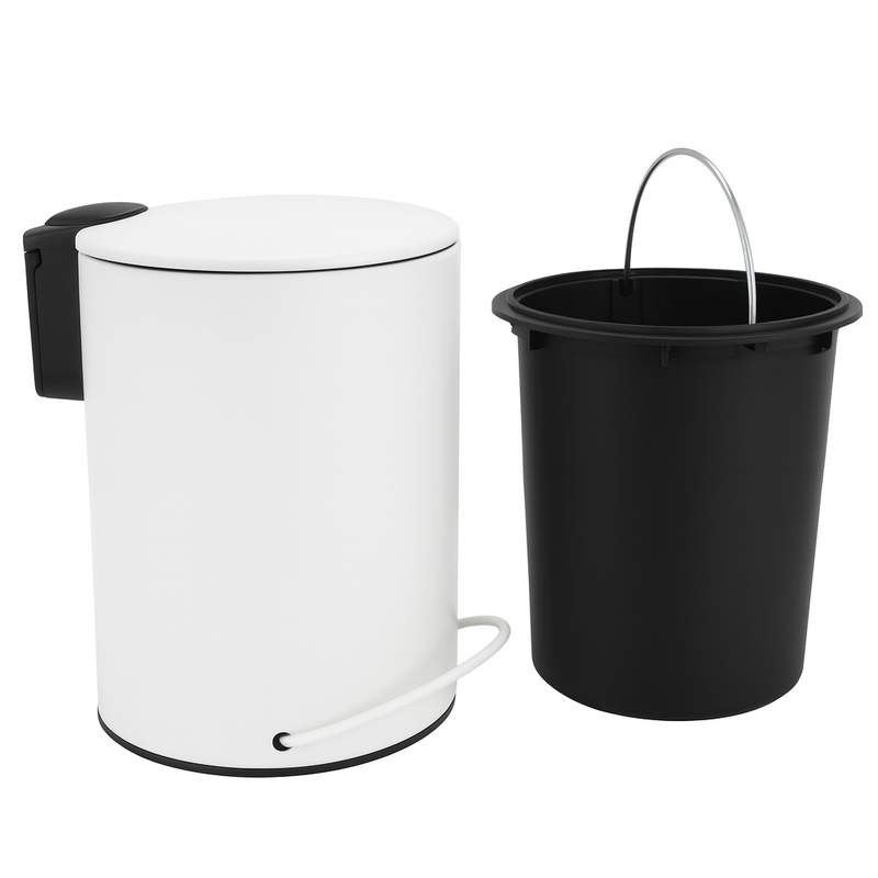Pedal Bins: 3L Soft Close Pedal Bin White
