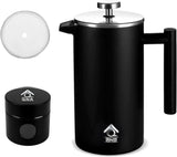 Black French Press Coffee Maker 350ml with Coffee Bean Can + Extra Filter Gift Set