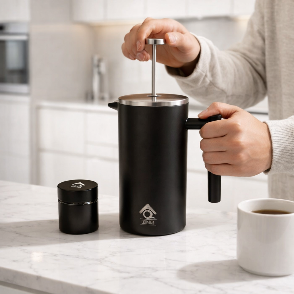 Black French Press Coffee Maker Plunger 1000ml