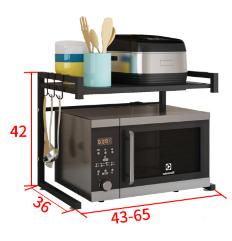 Microwave Ovens: Adjustable Microwave Oven Storage Shelf Black