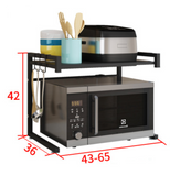 Adjustable Microwave Oven Storage Shelf Black