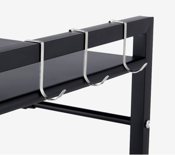 Microwave Ovens: Adjustable Microwave Oven Storage Shelf Black