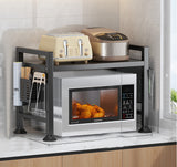 Storage Cabinets & Lockers: Multifunctional Microwave Shelf Storage Cutlery Tray Spice Holder Kitchen Rack Black