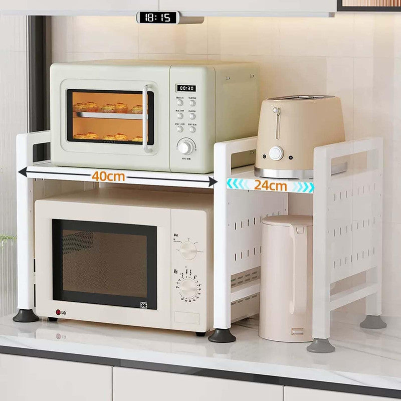 Storage Cabinets & Lockers: Multifunctional Microwave Shelf Storage Cutlery Tray Spice Holder Kitchen Rack Black