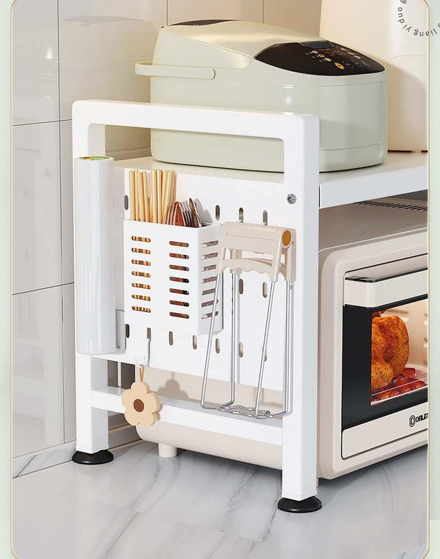 Storage Cabinets & Lockers: Multifunctional Microwave Shelf Storage Cutlery Tray Spice Holder Kitchen Rack Black
