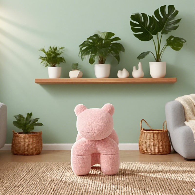 Arm Chairs & Recliners: Lamb Stool Chair Pink