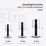 Water Dispensers: Phoenix Stainless Steel 6L with Fluoride & Smart Carbon Filter - Stainless Steel Stand