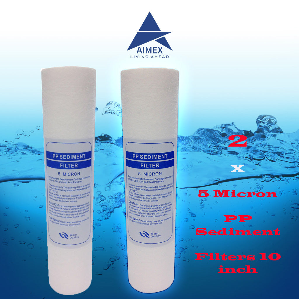 Water Filtration Accessories: Undersink 5um Sediment Water Filter Cartridge PP X 2