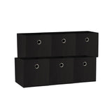 Storage Boxes: SORTI 33x33x27 CM Black 6-Pack Foldable Storage Cubes - Fabric Bookcase Organizers for Toys and More