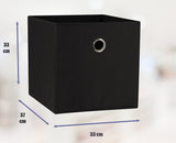Storage Boxes: SORTI 33x33x27 CM Black 6-Pack Foldable Storage Cubes - Fabric Bookcase Organizers for Toys and More