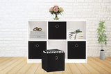Storage Boxes: SORTI 33x33x27 CM Black 6-Pack Foldable Storage Cubes - Fabric Bookcase Organizers for Toys and More