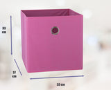Storage Boxes: SORTI 33x33x27 CM Dark Pink 6-Pack Foldable Storage Cubes - Fabric Bookcase Organizers for Toys and More