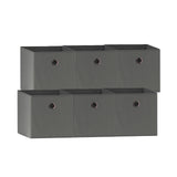 Storage Boxes: SORTI 33x33x27 CM Grey 6-Pack Foldable Storage Cubes - Fabric Bookcase Organizers for Toys and More