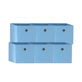 Storage Boxes: SORTI 33x33x27 CM Blue 6-Pack Foldable Storage Cubes - Fabric Bookcase Organizers for Toys and More