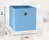 Storage Boxes: SORTI 33x33x27 CM Blue 6-Pack Foldable Storage Cubes - Fabric Bookcase Organizers for Toys and More