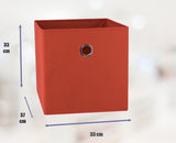 Storage Boxes: SORTI 33x33x27 CM Red 6-Pack Foldable Storage Cubes - Fabric Bookcase Organizers for Toys and More